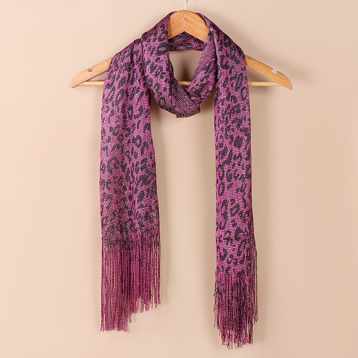 Louis Vuitton LOUIS VUITTON stole shawl scarf leopard cashmere/silk  red/black unisex