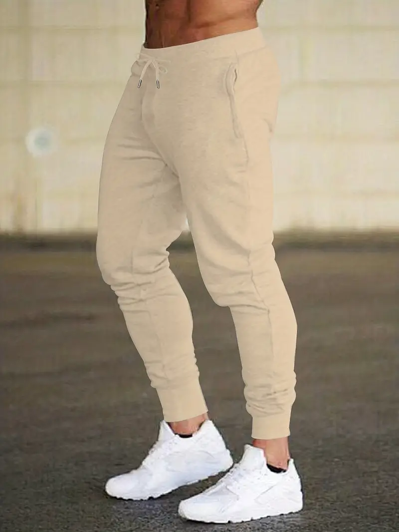 Men's Solid Color Drawstring Sweatpants Pocket Casual Comfy - Temu