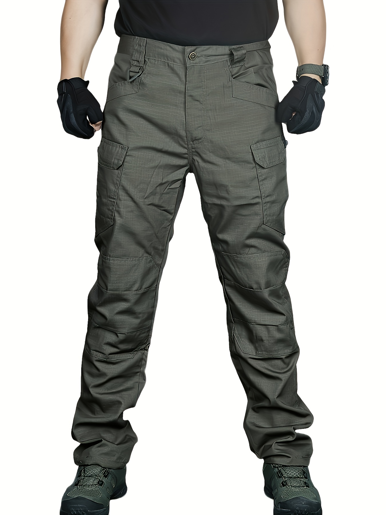 Men's Solid Color Casual Pants Pocket Comfy Stretch Outdoor - Temu