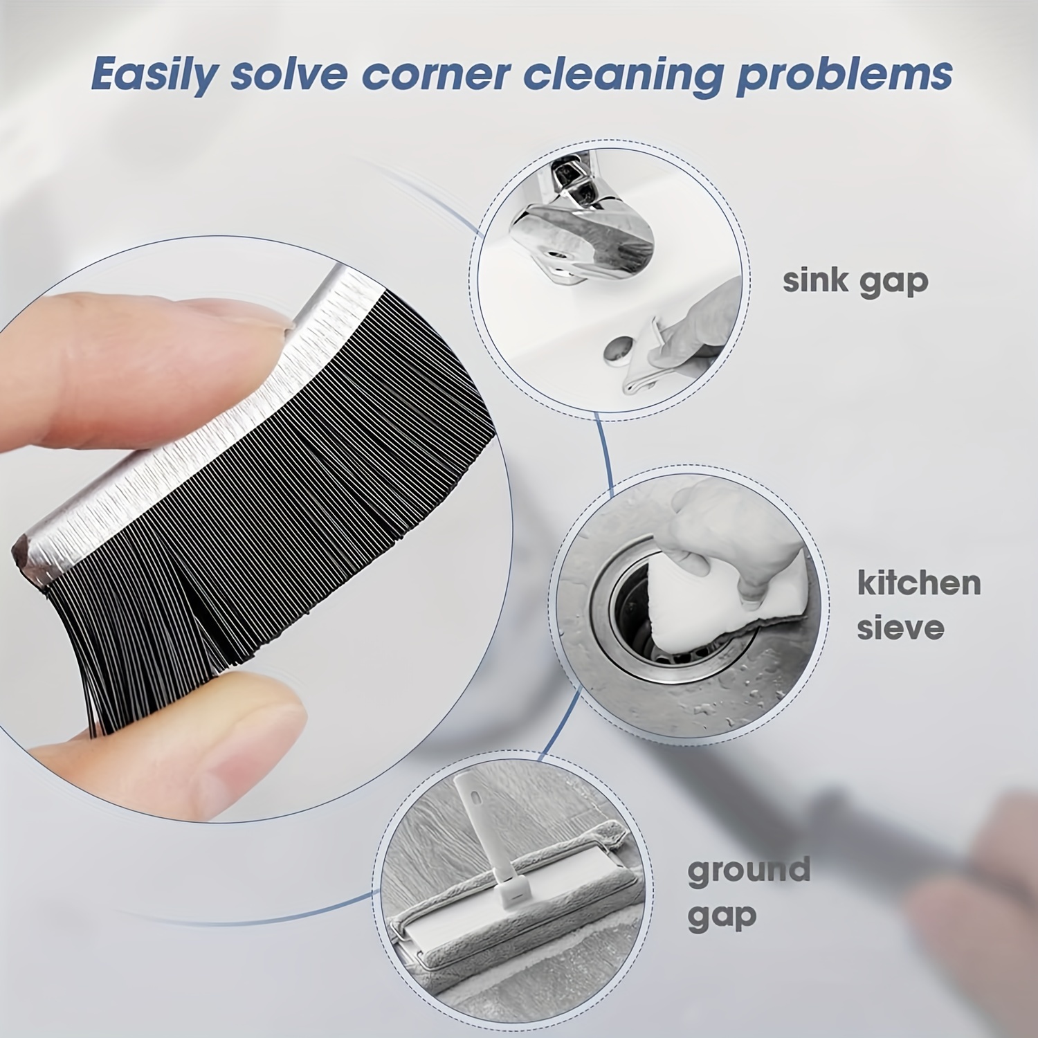 Bathroom Gap Cleaning Brush,Gap Brush for Cleaning,Multifunctional Gap  Brush Cleaner,Gap Hole Anti-Clogging Cleaning Brush (3pcs)