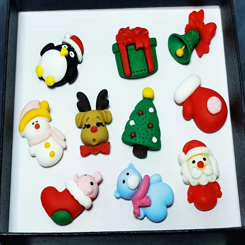 Random Cute Cartoon Christmas Styles Resin Charms Decoration - Temu