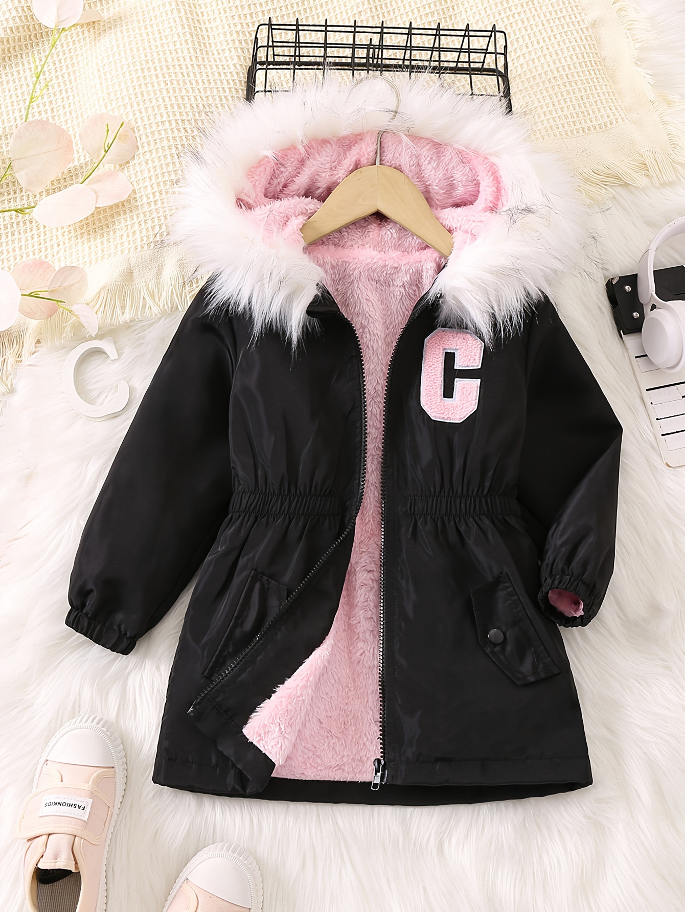 Baby Little Girls Winter Fleece Coat Faux Fur Kids Jacket - Temu Germany