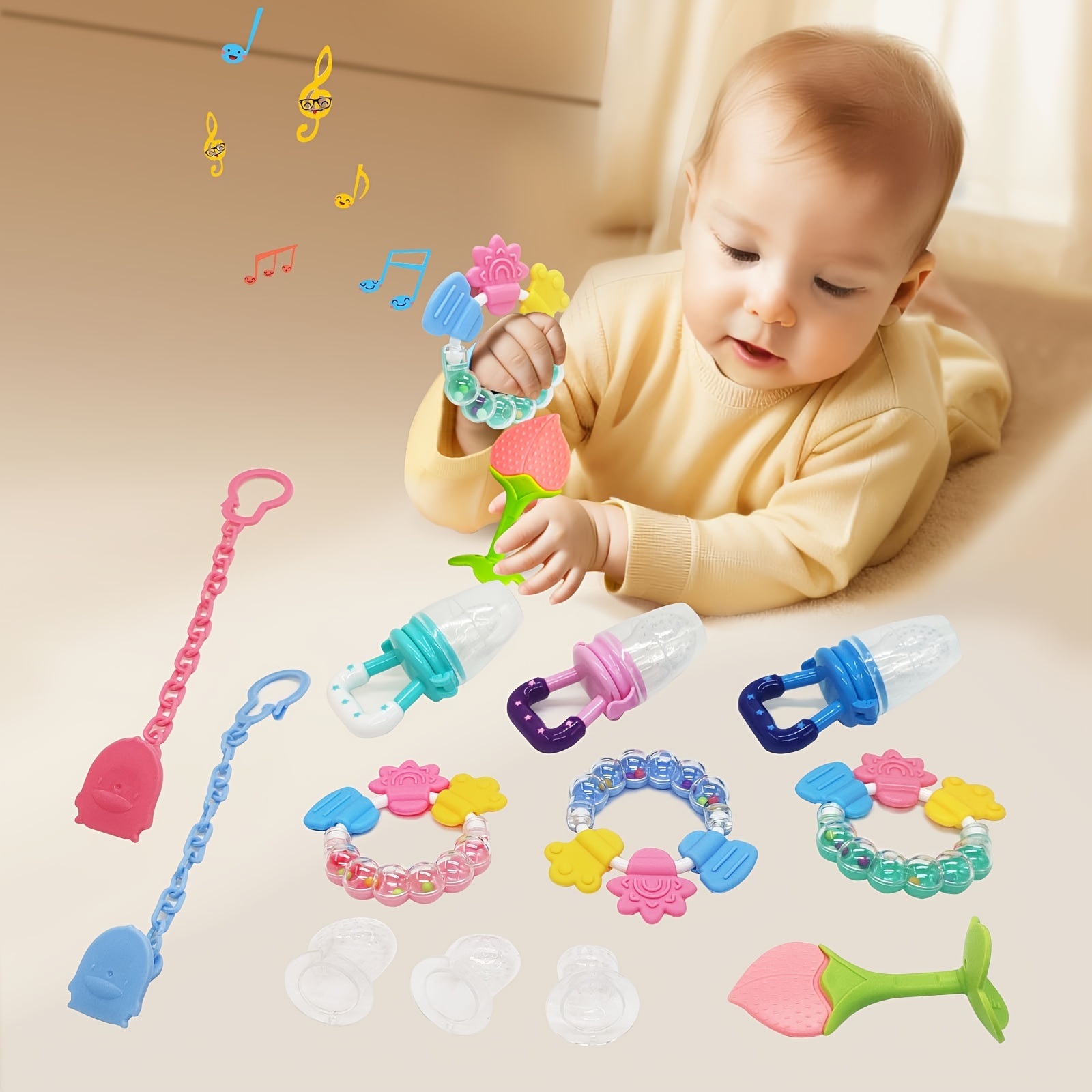 Juguetes Dentición Bebé Juguetes Sonajero Sensoriales Bebés - Temu