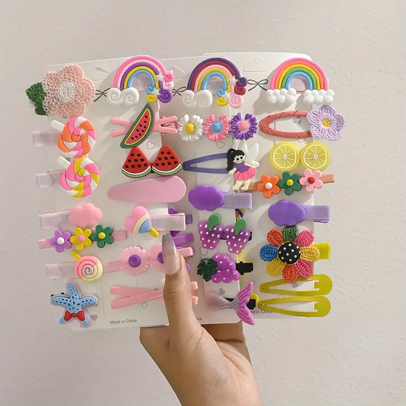 14pcs Children's Flower Candy Cute Hair Clip Girls Hair Accessories Set,  Ideal choice for Gifts