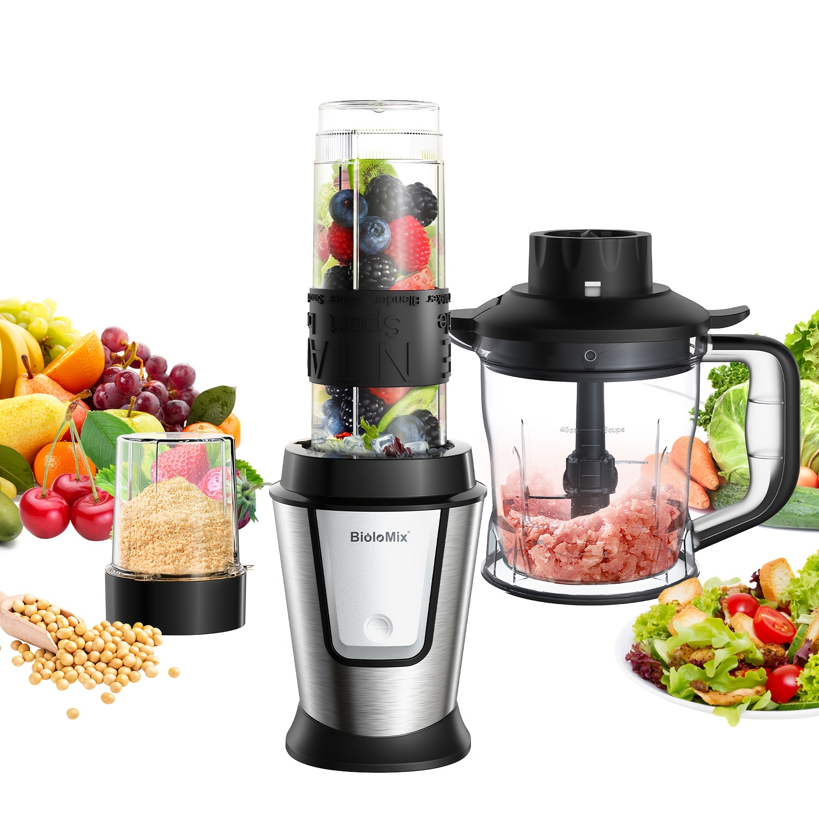 Bear Blender, 700W Smoothie Countertop Blender with 40oz Blender Cup for  Shakes and Smoothies, 3-Speed for Crushing Ice, Puree and Frozen Fruit with