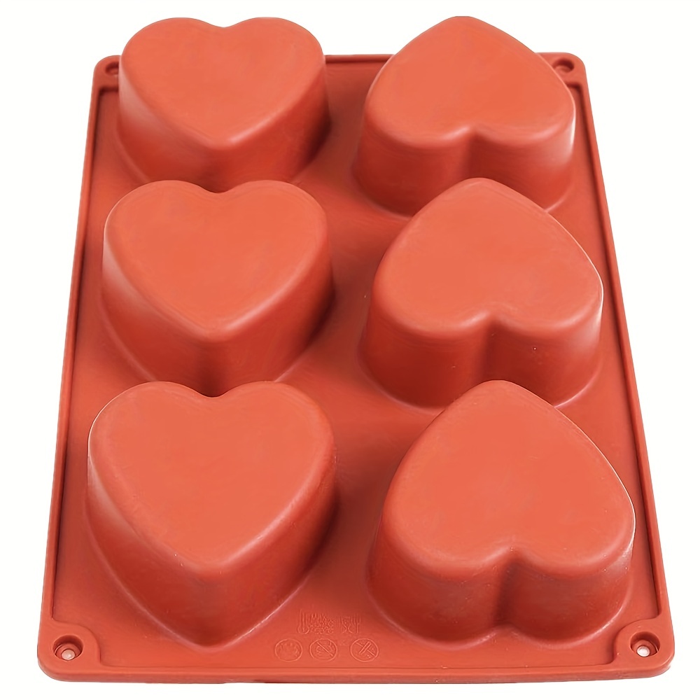 1pc Heart Shaped Silicone Molds 6 Cavity Ice Tray Mold Food Grade