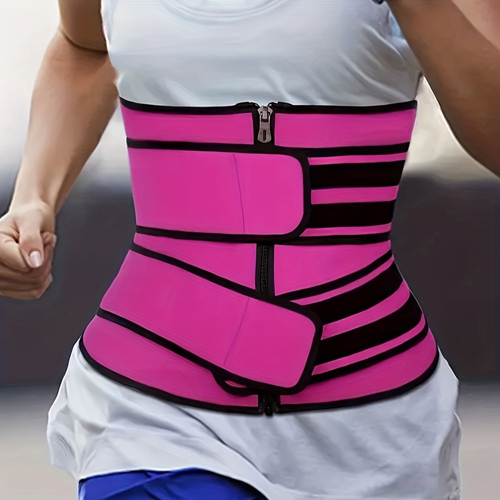 Exercise Slimming Adjustable Waist Belt With Zipper For Women