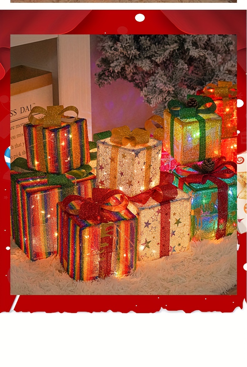 Christmas Lighted Gift Boxes Outdoor Indoor Christmas - Temu