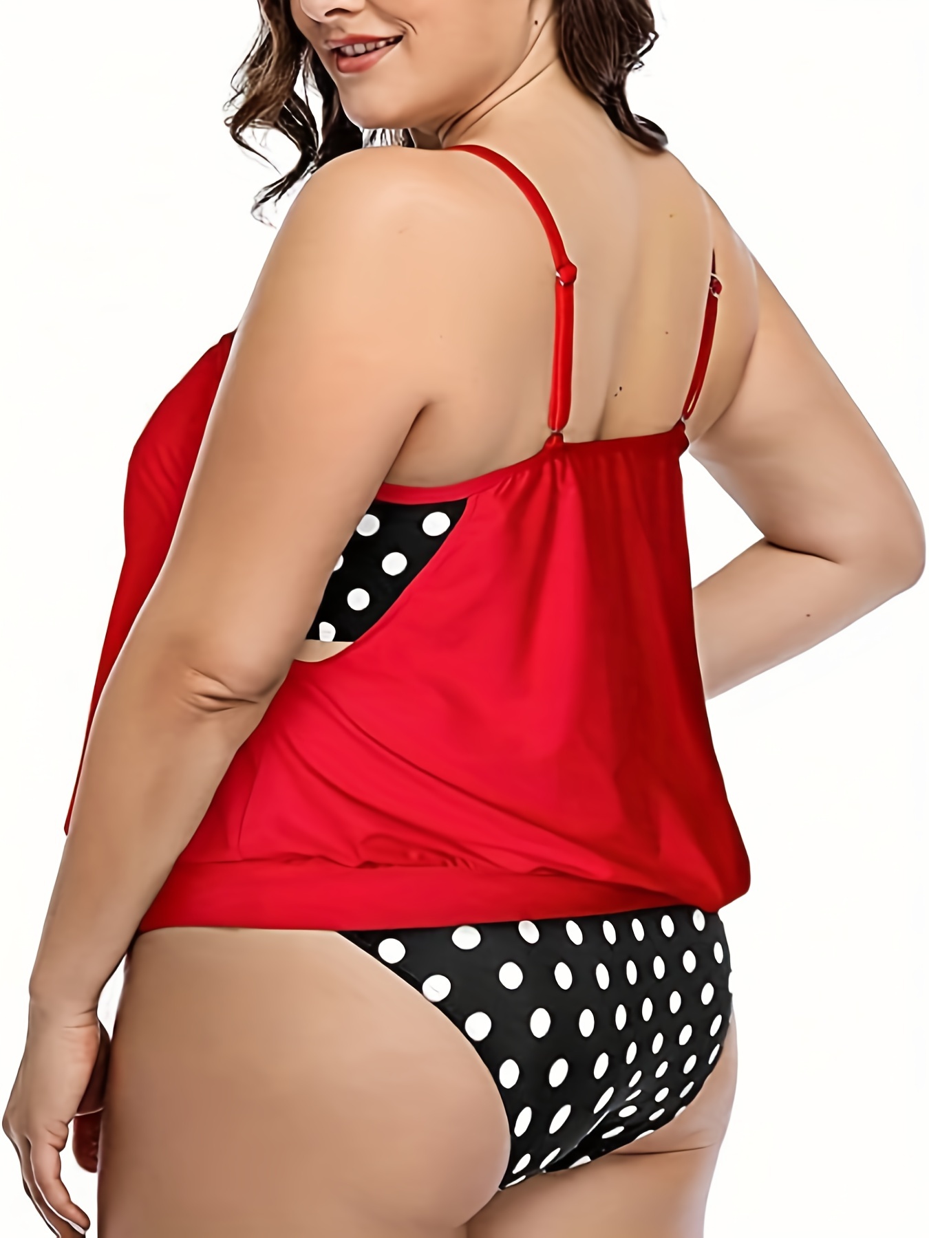 Plus Size Casual Tankini Set Women's Plus Contrast Stripe - Temu Canada
