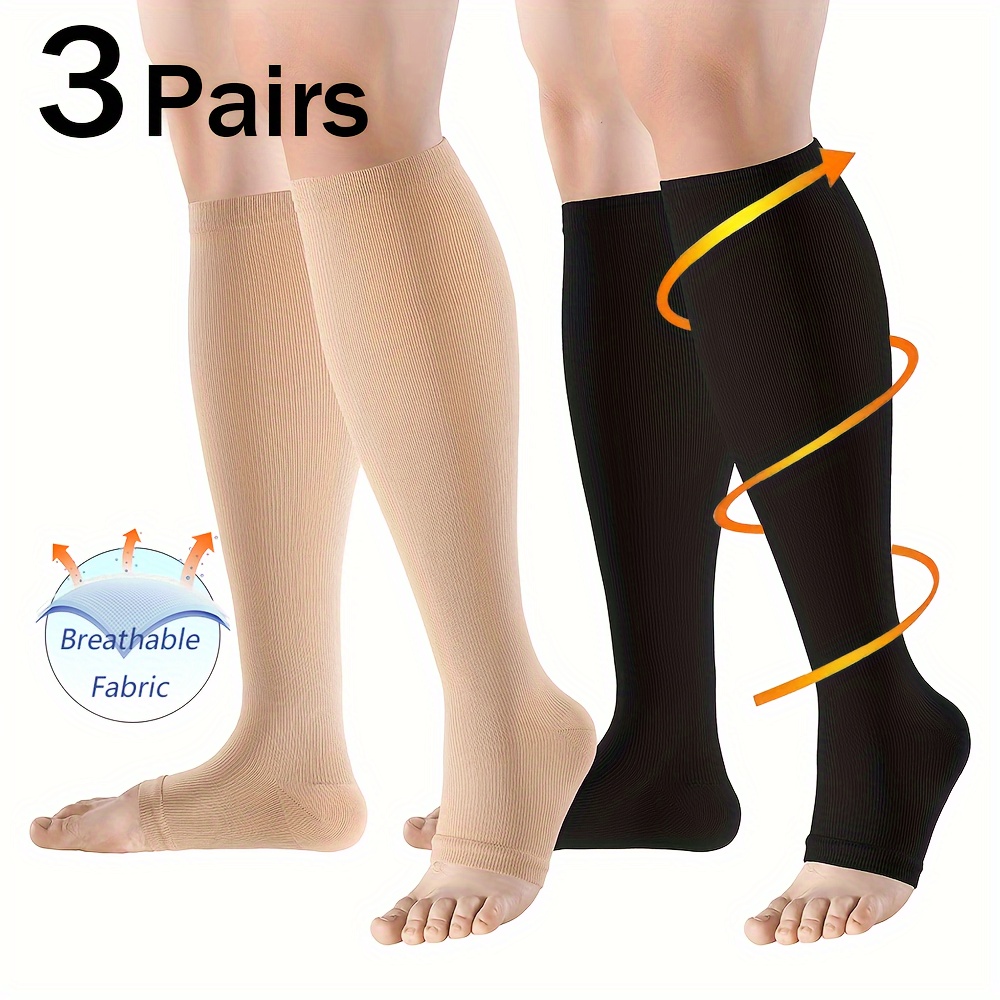 Medical Compression Socks Varicose Knee Vein Blood Flow Lightweight  Breathable Sweat-Absorbent Anti-Slip Material Support Flight Stockings  Strengthen
