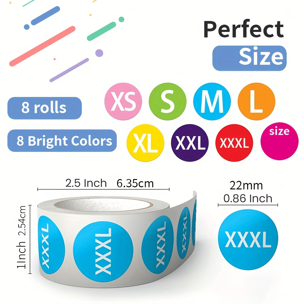 ULTECHNOVO 40 rollos de etiqueta de precio de papel etiquetas de tamaño de  ropa etiqueta para ropa etiqueta de tamaño de camisa etiquetas de tamaño de