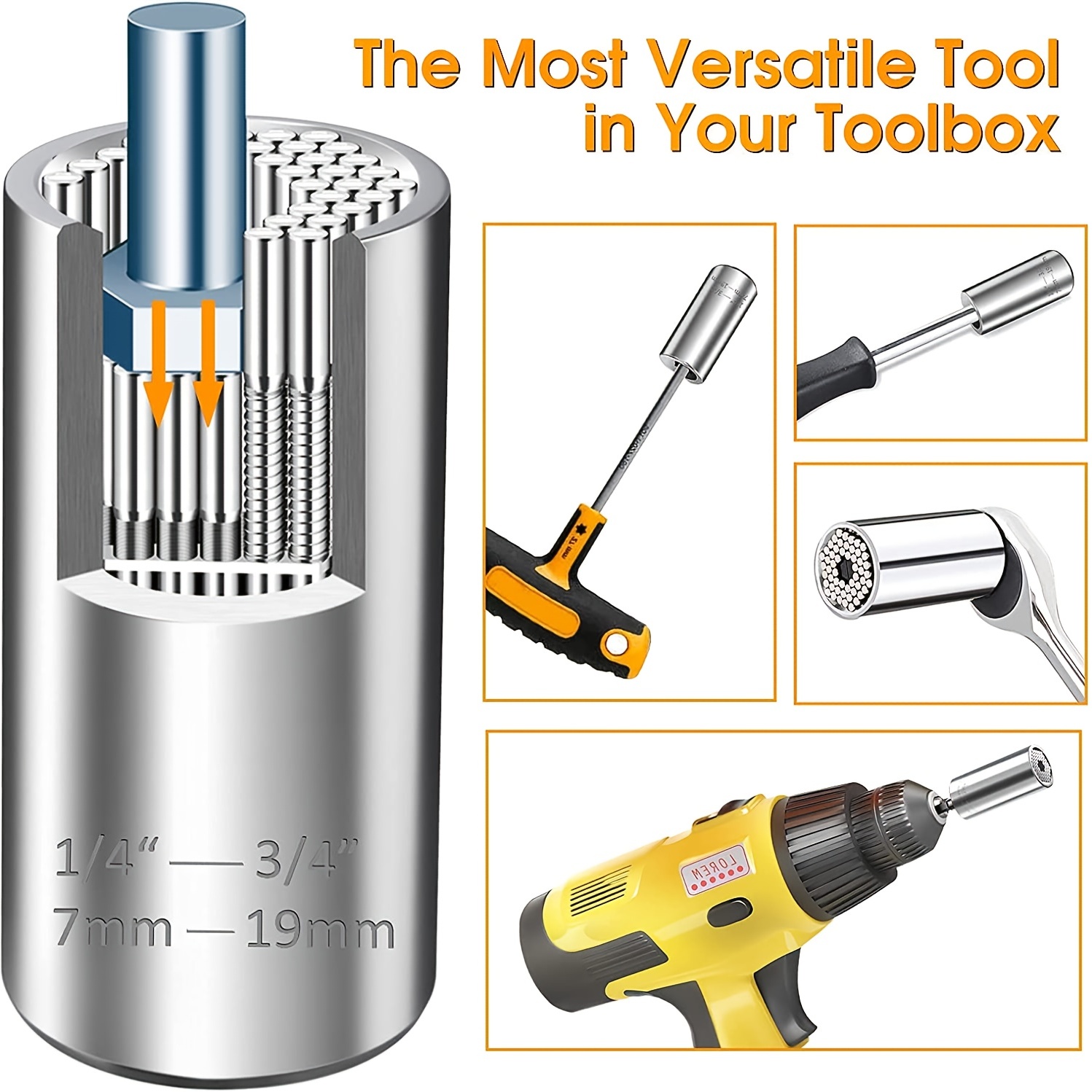 Gifts for Men Universal Socket Tools, Super Socket Wrench Repair Tool,  Professional Multi-Function Socket Tool from Wife Daughter Son to Dad  Husband