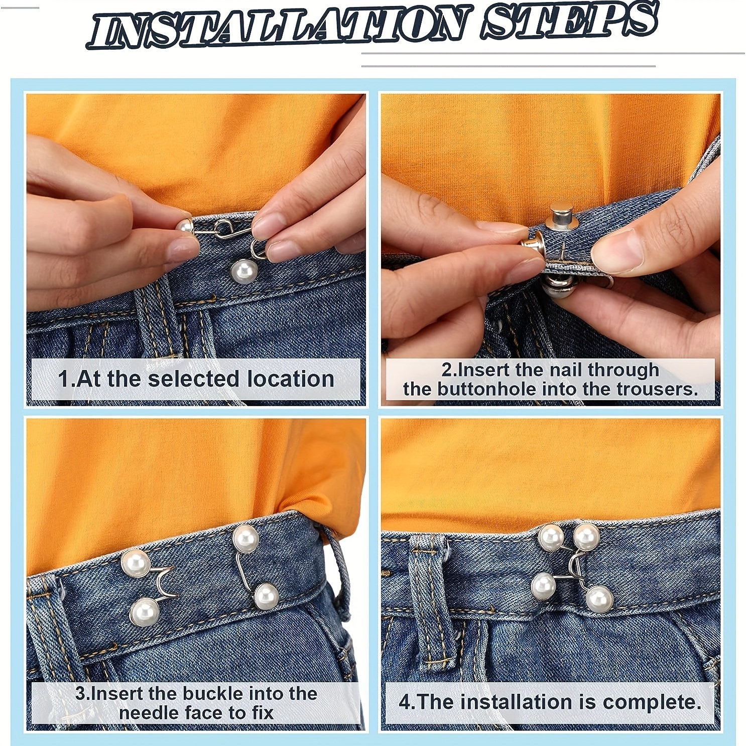  4 Sets Waist Buttons Waist Buckle Extender Jeans