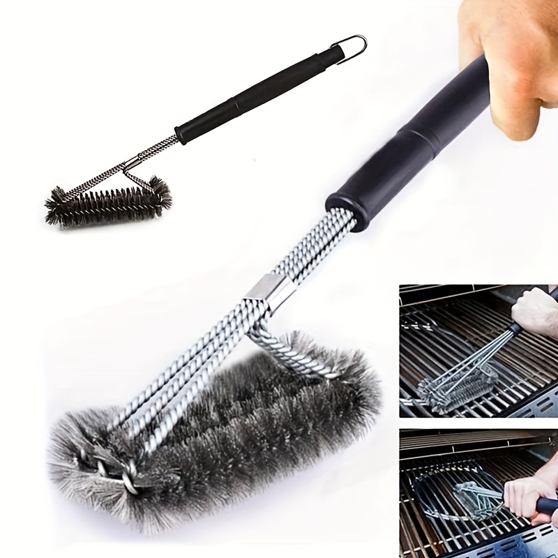 Stainless Steel Grill Cleaner Non-Stick Grill Scrapers BBQ Cleaning Gadgets  Outdoors Barbecue Accessories
