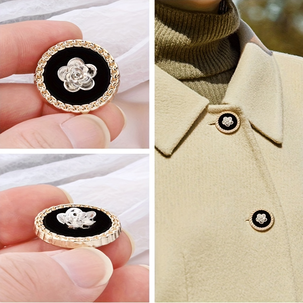 Coat Buttons Suit Tops Woolen Windbreaker Jackets Button - Temu