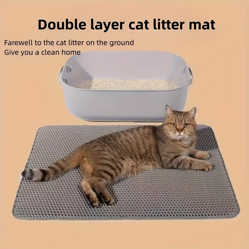 Cats Sand Mat Double-Layer Non-Slip Litter Trapper Mats Pet Pad Rectangle  EVA