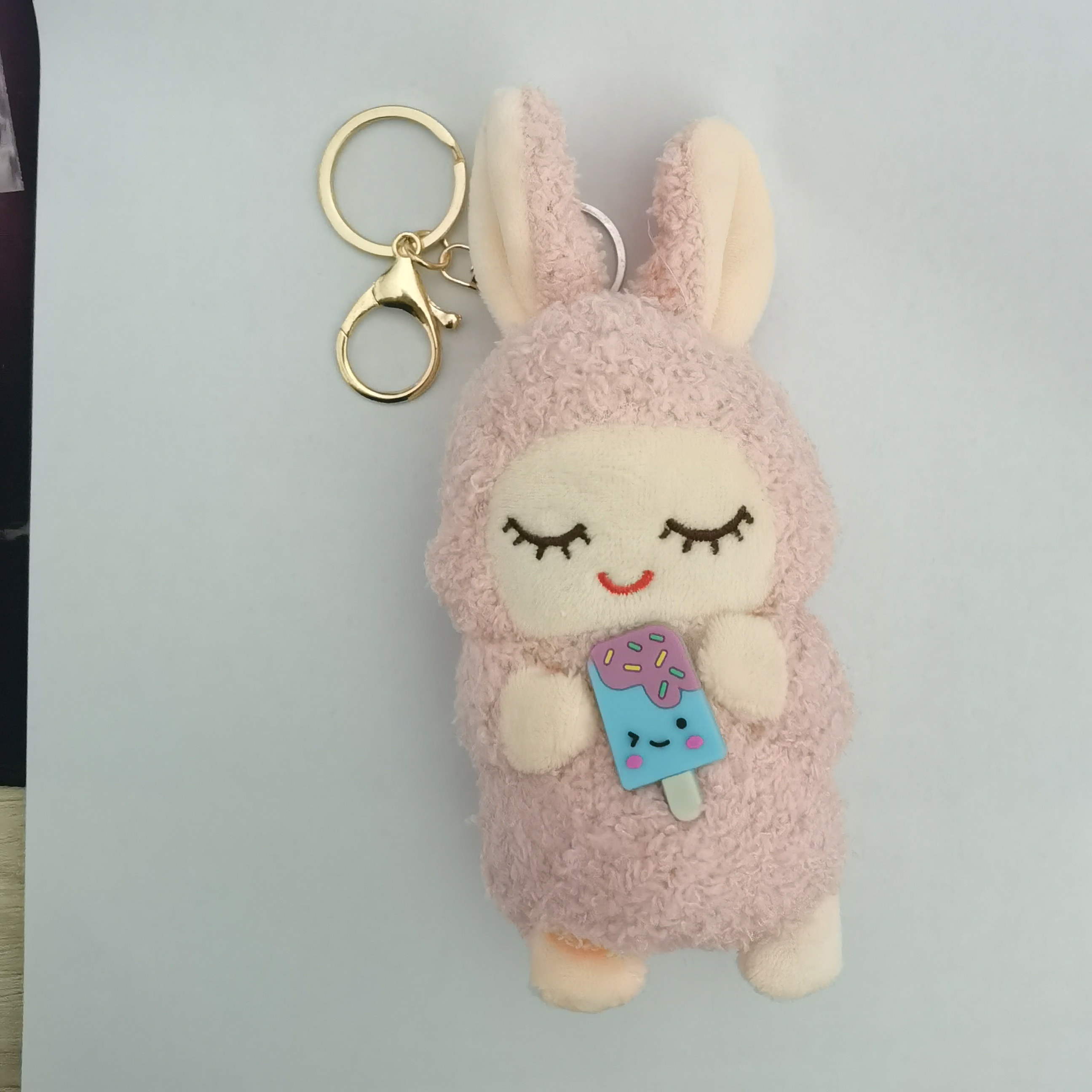 1pc, Cute Bear Bunny Plush Toy Doll Bag Pendant Small Keychain Christmas Party Gift Thanksgiving Gift Key Chain Halloween Decor Doll,Temu
