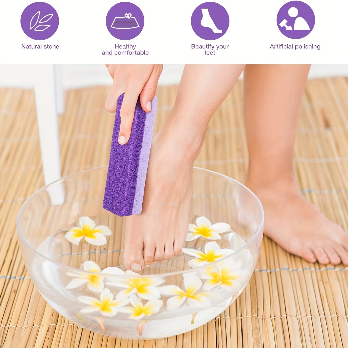 Foot Pumice Stone Callus Remover & Foot Scrubber - Smooth Feet In Seconds  Pedicure Exfoliator Tool Foot Care Tool - Temu