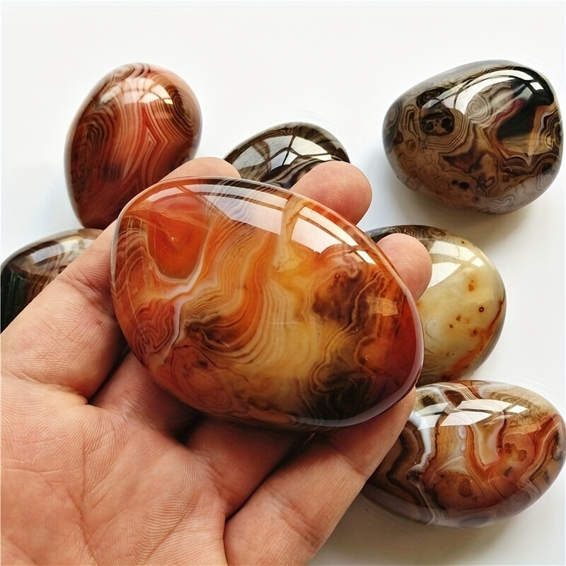 Natural Polished Agate Stone Ornament Family Best Gifts Temu