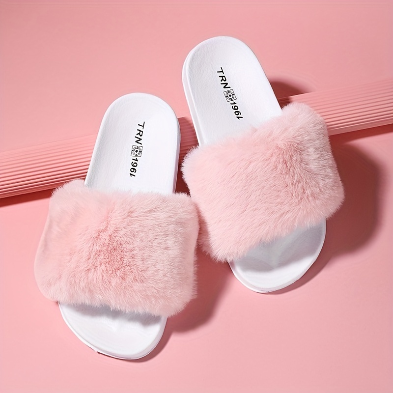 Fur platform slides hot sale