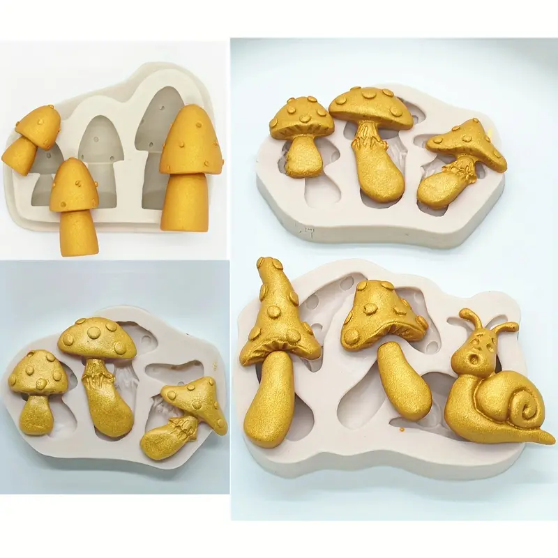 3d Forest Mushroom Snail Silicone Mold Cupcake Fondant Mold - Temu