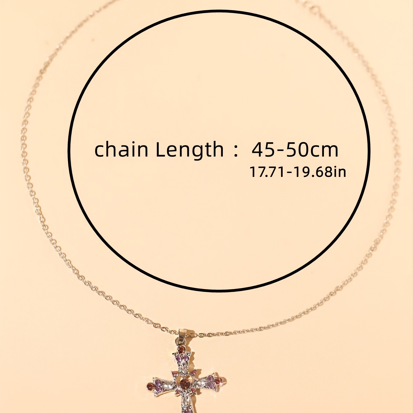 Pink Zircon Cross Pendant Necklace