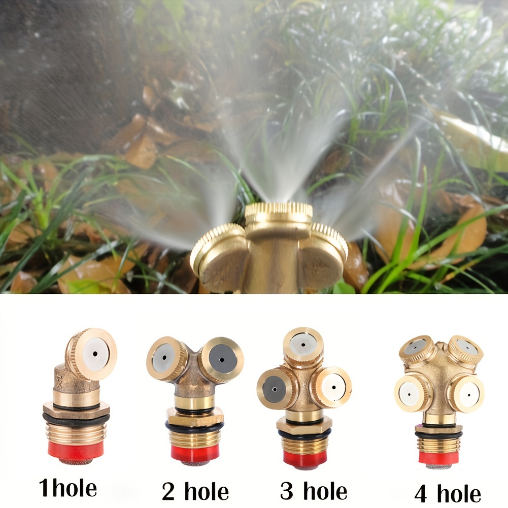 

1pc, Spray Nozzle, 1/2" Misting Nozzle Brass Atomizing Spray Fitting Nebulizer Hose Connector Water Sprinkler Adjustable For Garden Lawn Irrigation