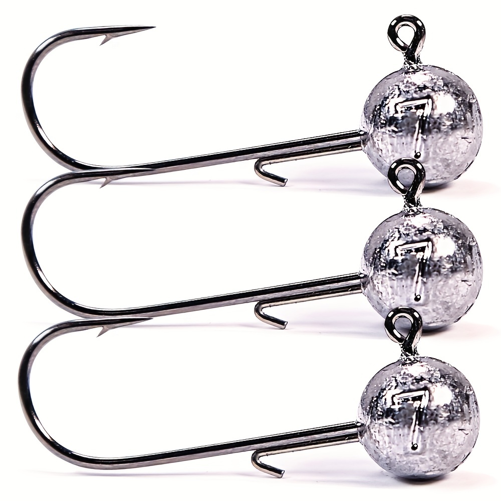 

2g-14g Ned Head Jigs Hook, All Size Round Ball Jig Head Hook, Weedless Long Shank Secondary Hooks For Soft Worm Fishing