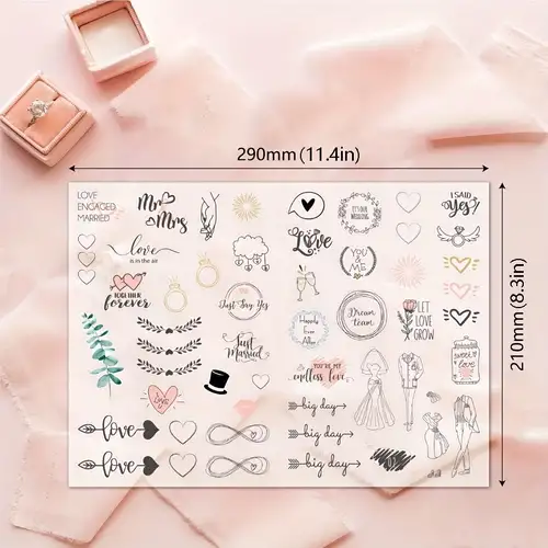 5 Sheets Of Waterproof Wedding Stickers For Scrapbooking & Embellishments -  Perfect For Bridal Showers, Engagements & Anniversaries!, Shop Now For  Limited-time Deals