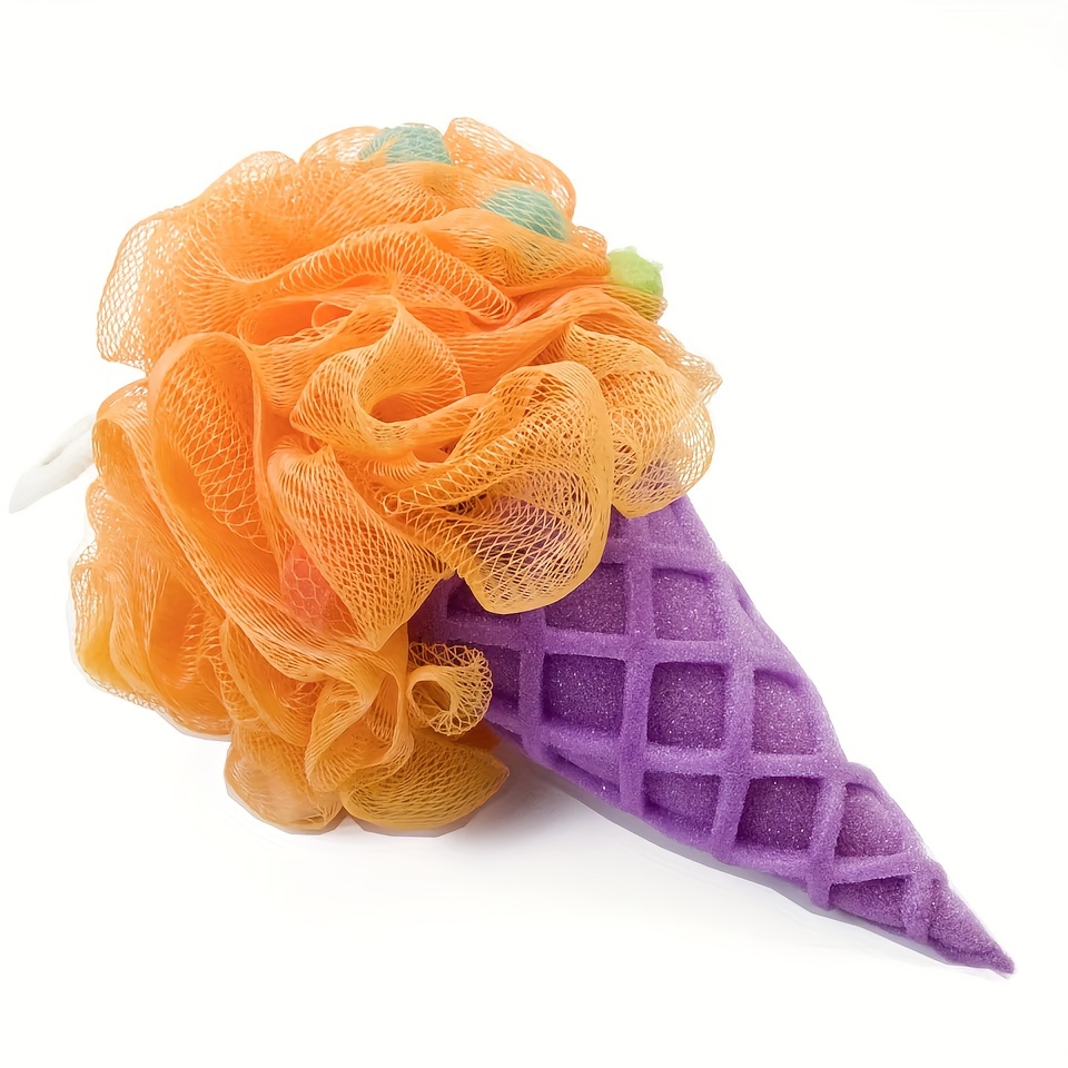 Large Purple Ice Cream Cone Exfoliating Sponge