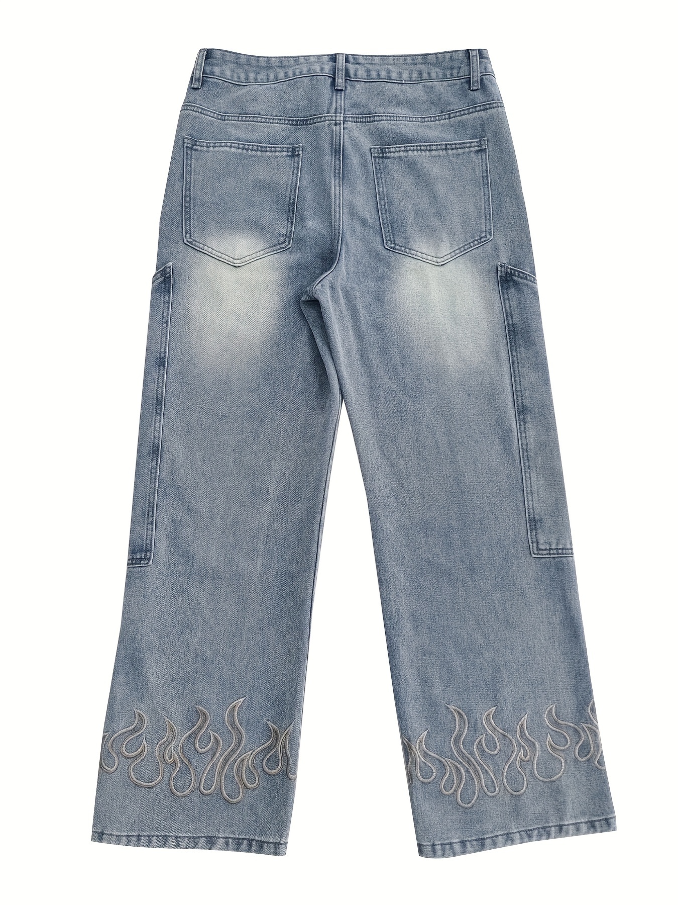 Men's Birds Embroidered Denim Jeans Trendy Slim - Temu