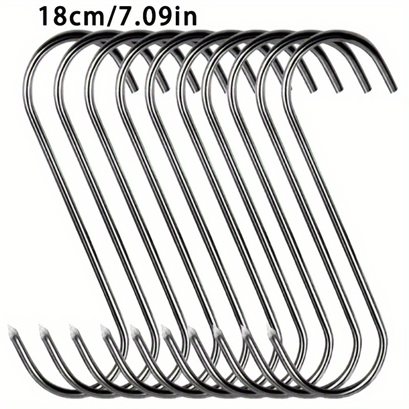 10X PCS Stainless Steel S Hooks Kitchen Meat Pan Utensil Clothes