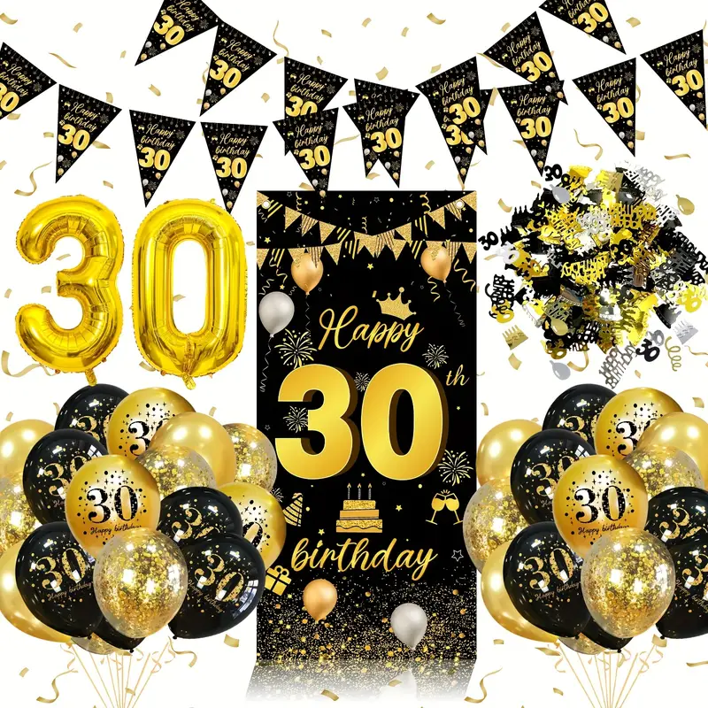 Set, Kit Di Ghirlande Di Palloncini Per Il 30° Compleanno, Decorazioni Per  Il 30° Compleanno Per Uomini E Donne, Banner E Poster Di Buon Compleanno