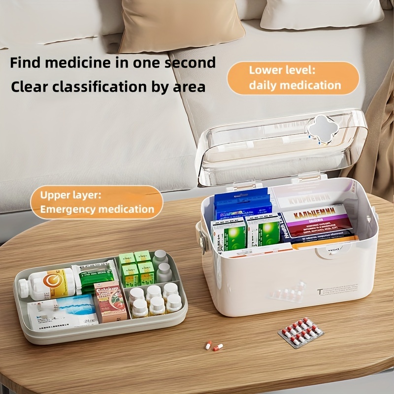 Large-capacity First Aid Kit Portable Medicine Box Empty Organizer