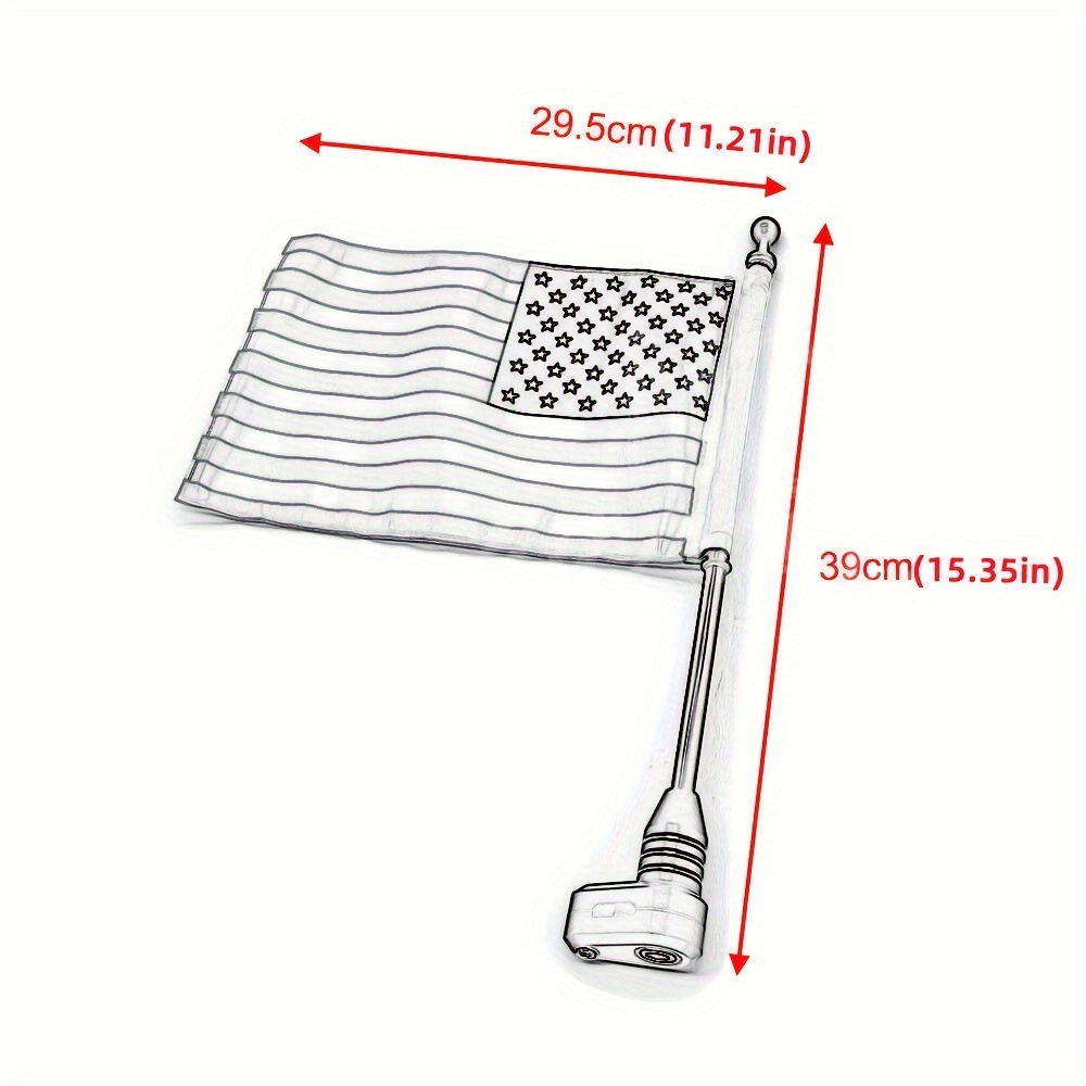 Motorcycle Flag Mount Tour Trunk Flag Pole with California State