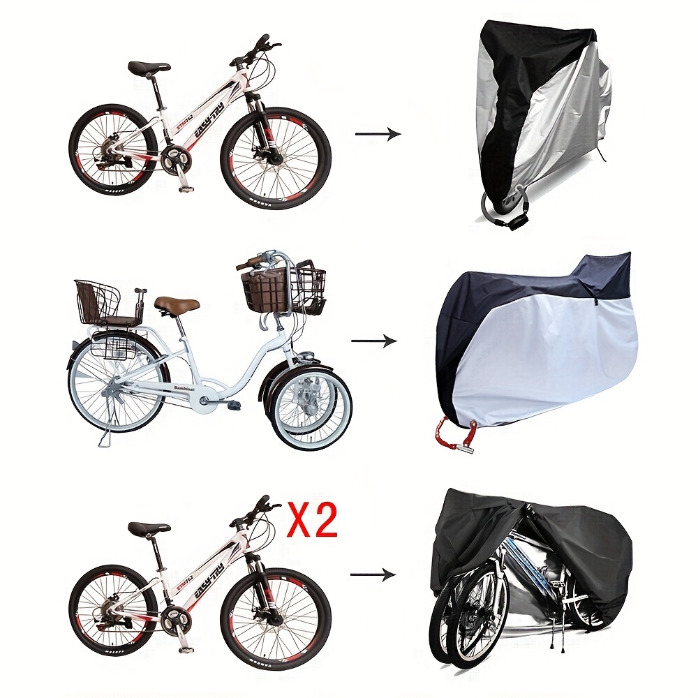 Housse de vélo, housse de vélo extérieure étanche avec trou de verrouillage  pour vélos de route de montagne (L: 180 CM × 60 CM × 90 CM)