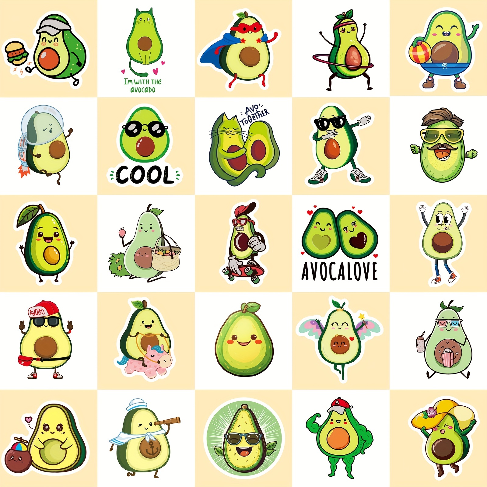 Avocado Penguin Sticker | Cute Funny Cartoon Animal Silly stickers | 3  Water Bottle | Laptop | College | Teen | Kids