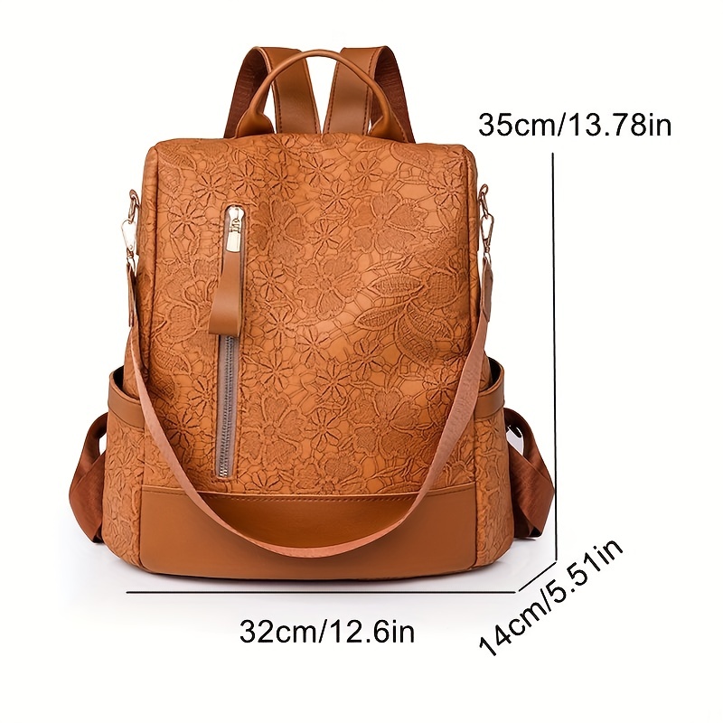 Mini Printed Backpack, Fashion Floral Pattern Backpack For Women, Pu  Leather Purse With Adjustable Strap, Casual Double Shoulder Bag, Fashion  Style Bag - Temu