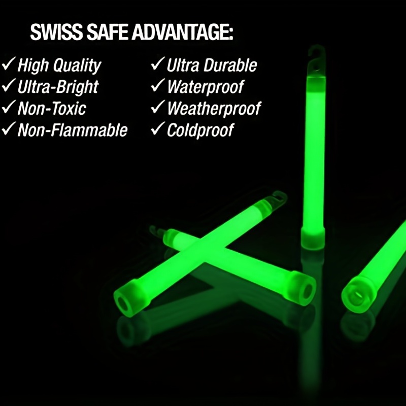 MediTac Green Glow Stick - Bright 6 Snap Sticks With 12 Hour Duration (24 Pack)