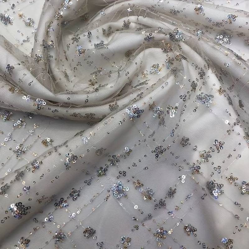Sequin Embroidery Mesh Fabric Lace Women's Dress Wedding - Temu