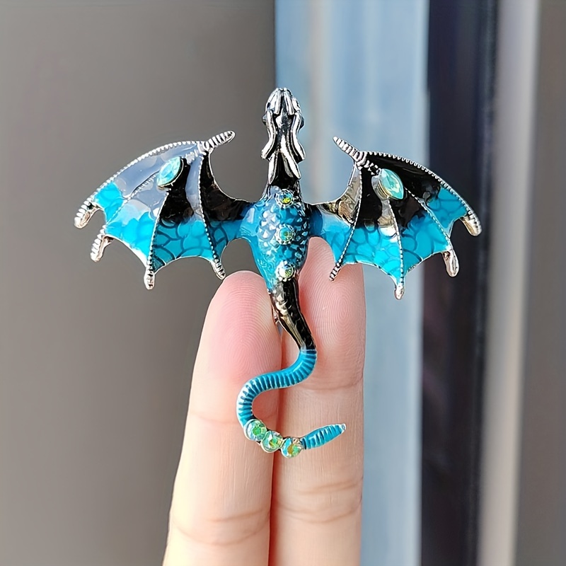 Enamel Dragon Brooch for Unisex, Creative Clothing Accessory