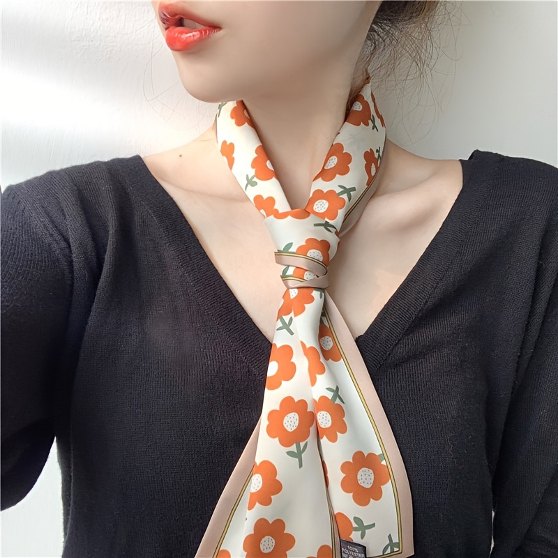 Printed Scarf Elegant Ribbon Hair Band Hair Tie Band Handbag - Temu Norway