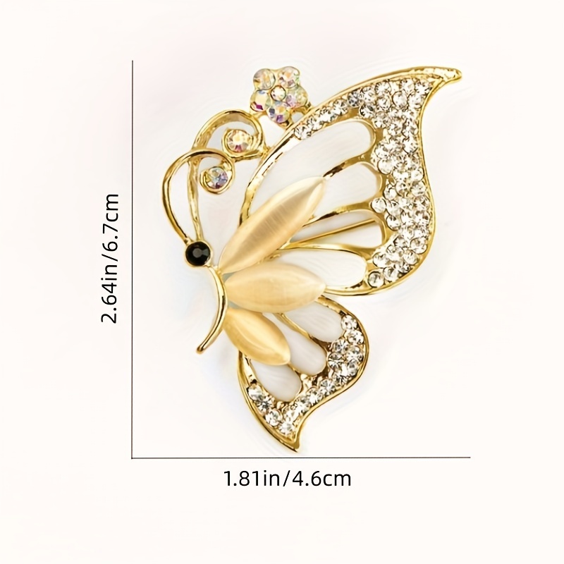 Creative Design Crystal Butterfly Brooch Fashion Simple Suit