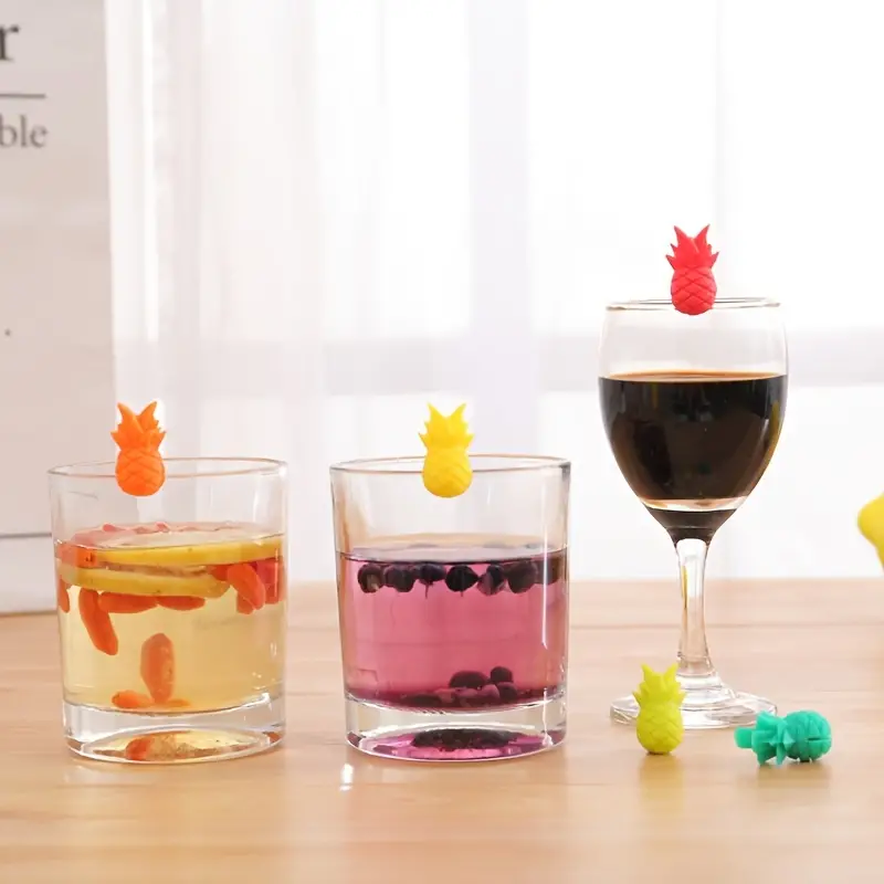 Pineapple Wine Glass Marker Silicone Party Wine Glass - Temu