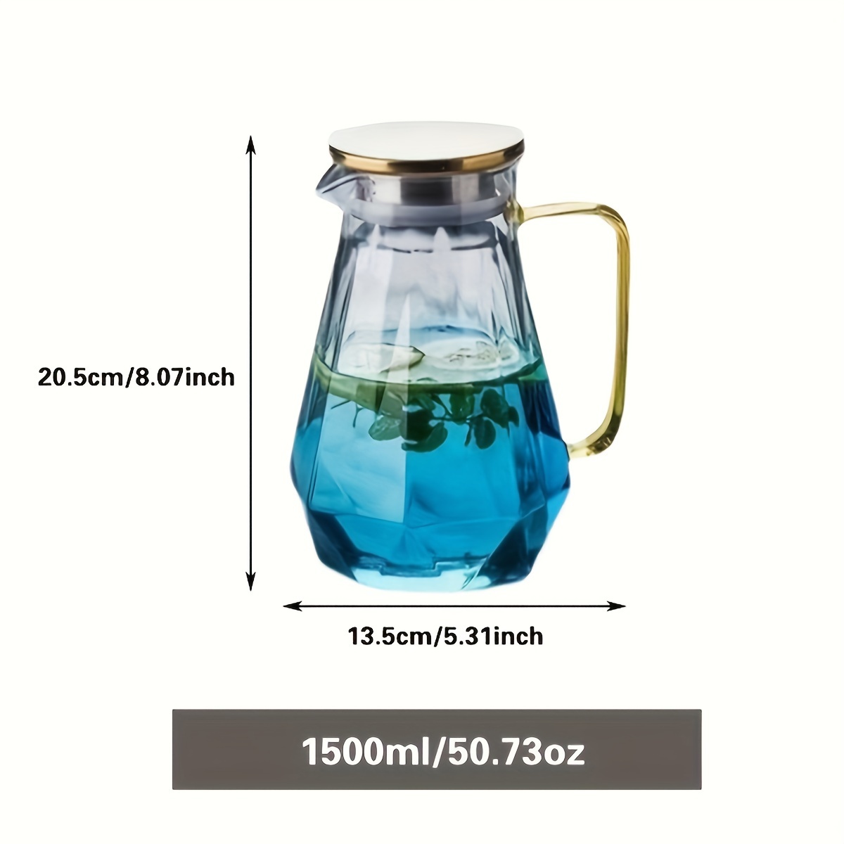 Glacier Glass Pitcher With Lid, Heat Resistant Heavy Duty Water Pitcher,  Drink Carafe, For Hot And Cold Beverges, Drinkware - Temu
