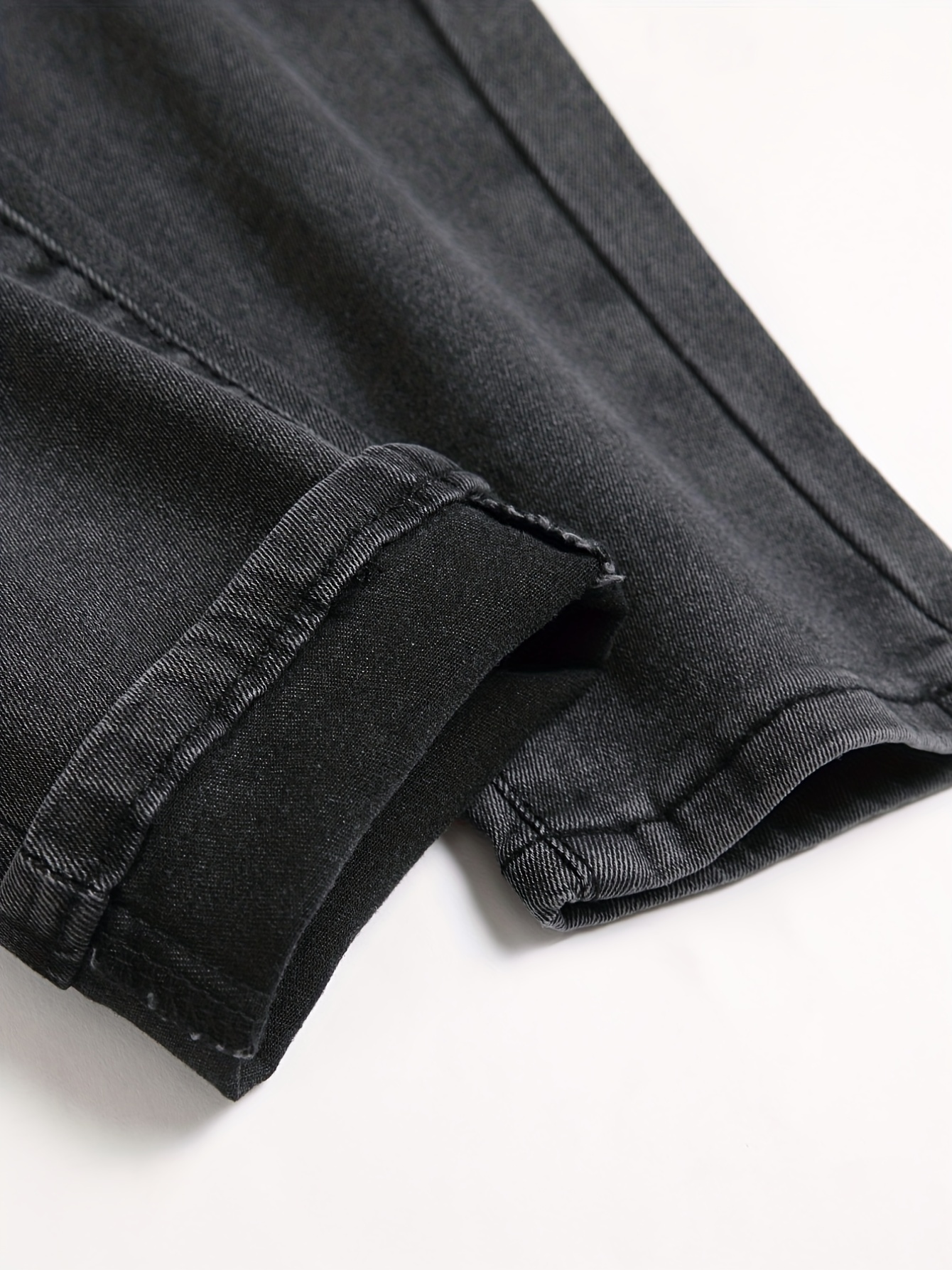 Classic Design Slim Fit Jeans, Men's Casual Street Style Distressed Medium  Stretch Denim Pants