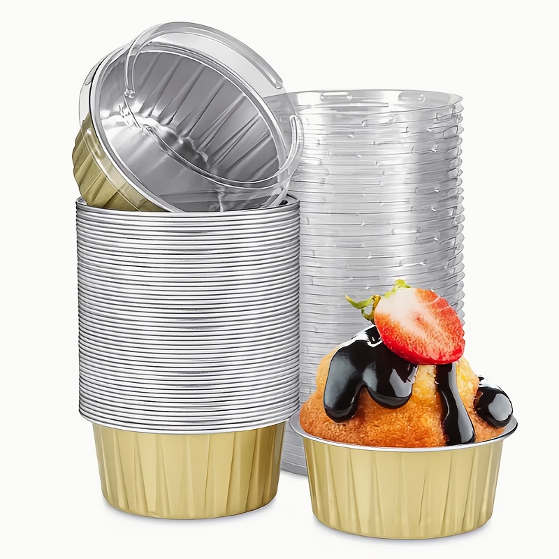 10Pcs Reusable Aluminum Foil Tin Cup Tin Foil Aluminum Foil Pudding Cup  Aluminum Cup Cake Cups Kitchen Baking Accessories - AliExpress