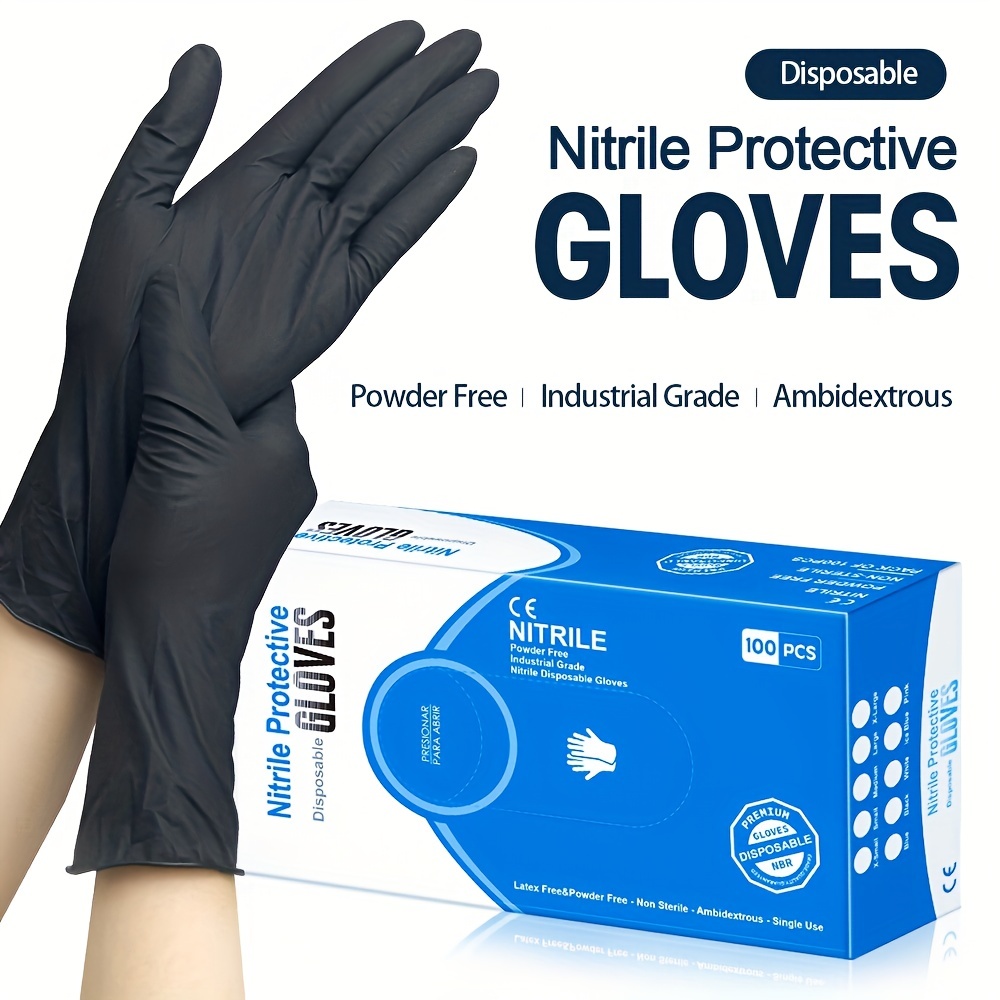 boites 60 gants jetables nitrile noirs - taille xl - APVI