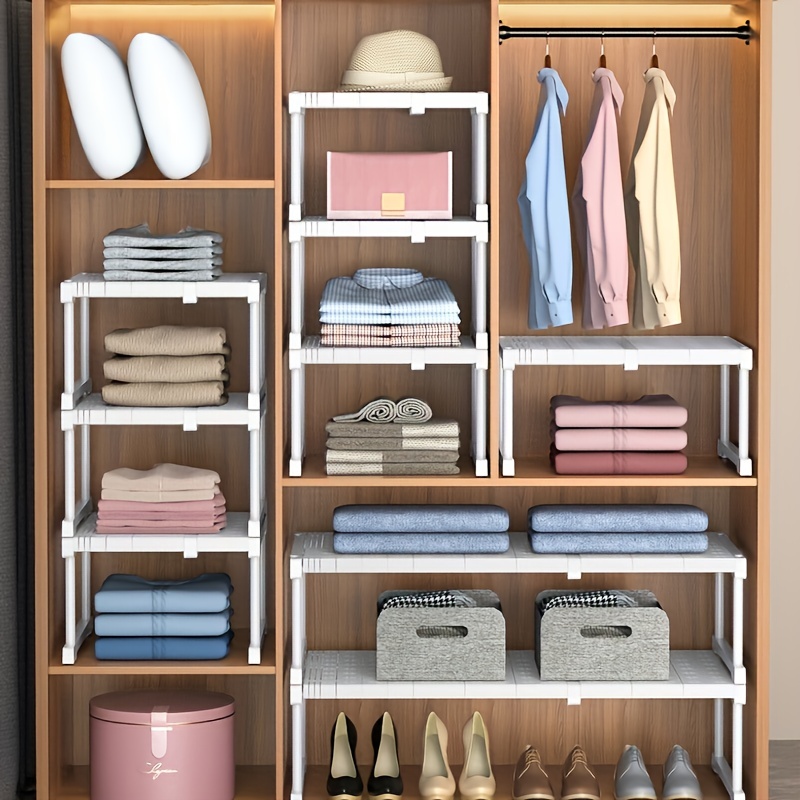 Expandable Shelf Dividers Closet Organizer Storage Bar Adjustable Clothes  Rack