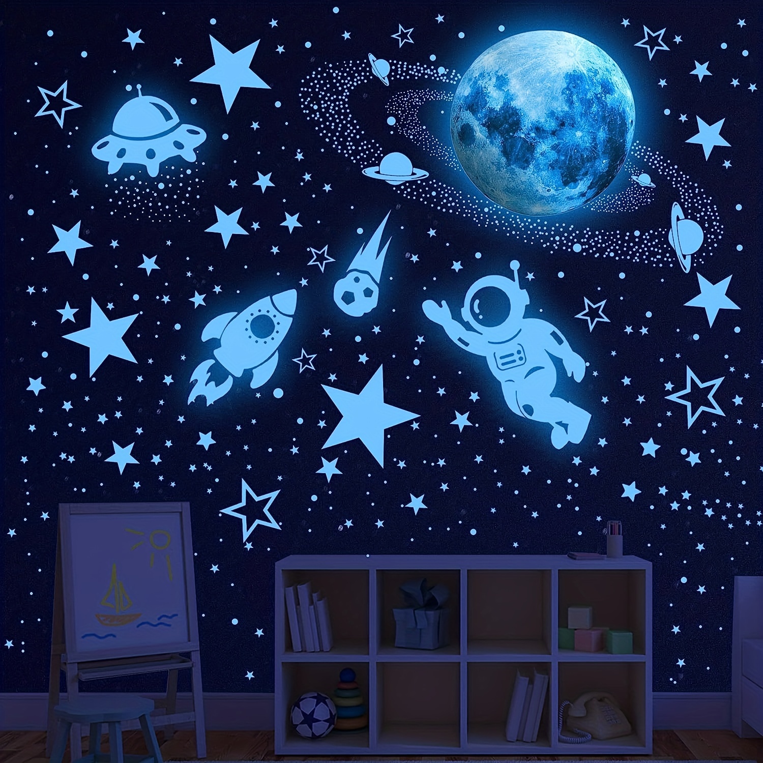 1498pcs Pegatinas De Estrellas Luminosas: ¡Transforma Tu Dormitorio En Un  Planeta Del Espacio Exterior!